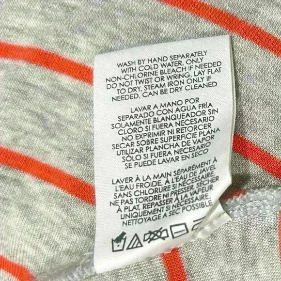 CAbi Gray Orange Stripe Ruffle Tank Top Sleeveless Shirt Peplum  #5331 Size S - Picture 4 of 7